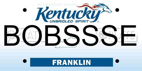 BOBSSSE Kentucky License Plate