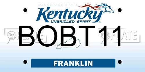 BOBT11 Kentucky License Plate