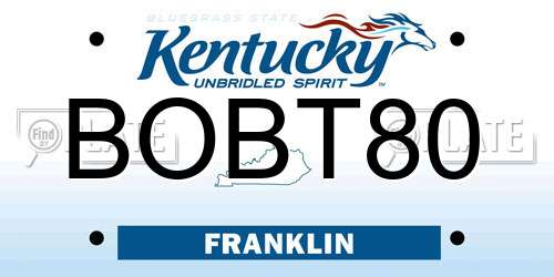 BOBT80 Kentucky License Plate