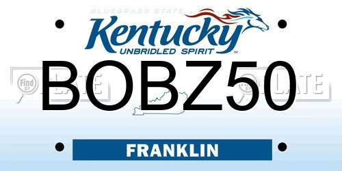 BOBZ50 Kentucky License Plate