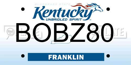 BOBZ80 Kentucky License Plate