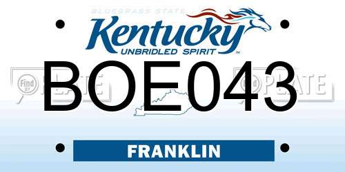 BOE043 Kentucky License Plate