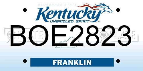 BOE2823 Kentucky License Plate