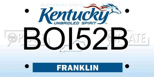 BOI52B Kentucky License Plate