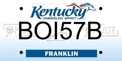BOI57B Kentucky License Plate