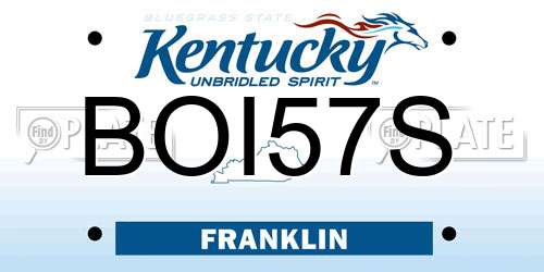 BOI57S Kentucky License Plate