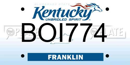 BOI774 Kentucky License Plate