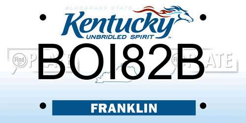 BOI82B Kentucky License Plate
