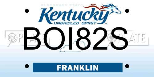 BOI82S Kentucky License Plate