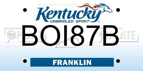BOI87B Kentucky License Plate