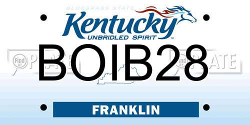 BOIB28 Kentucky License Plate