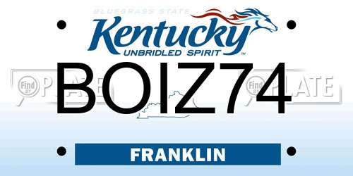 BOIZ74 Kentucky License Plate