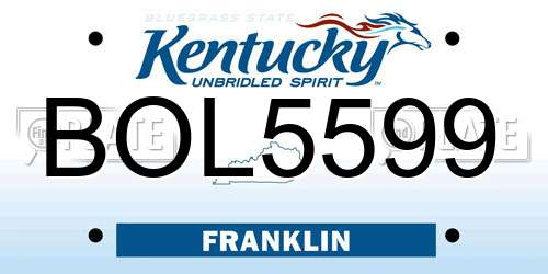 BOL5599 Kentucky License Plate