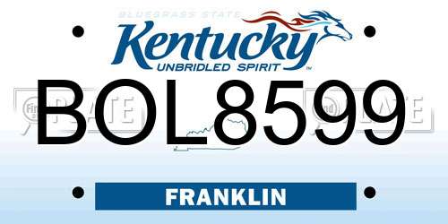 BOL8599 Kentucky License Plate