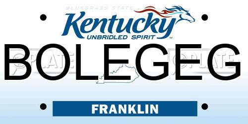 BOLEGEG Kentucky License Plate