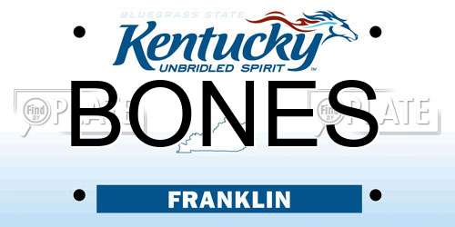 BONES Kentucky License Plate
