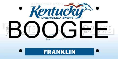 BOOGEE Kentucky License Plate