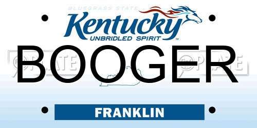 BOOGER Kentucky License Plate