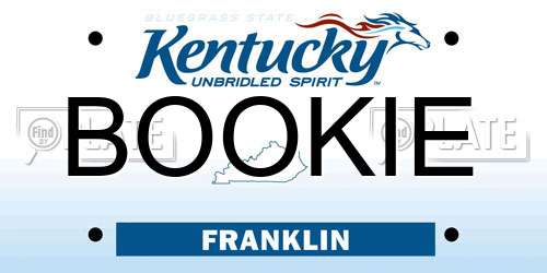 BOOKIE Kentucky License Plate