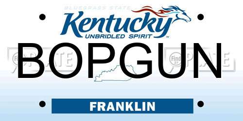 BOPGUN Kentucky License Plate