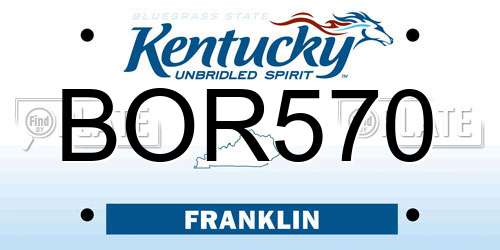 BOR570 Kentucky License Plate