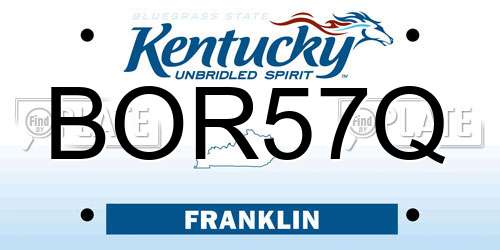 BOR57Q Kentucky License Plate