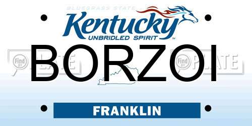 BORZOI Kentucky License Plate