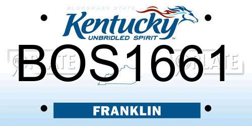 BOS1661 Kentucky License Plate