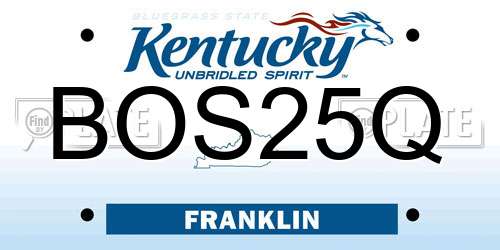 BOS25Q Kentucky License Plate