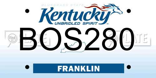 BOS280 Kentucky License Plate
