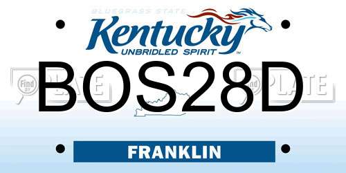 BOS28D Kentucky License Plate