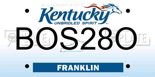 BOS28O Kentucky License Plate