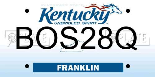 BOS28Q Kentucky License Plate