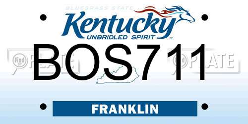 BOS711 Kentucky License Plate