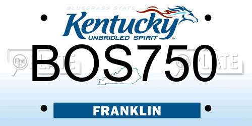 BOS750 Kentucky License Plate