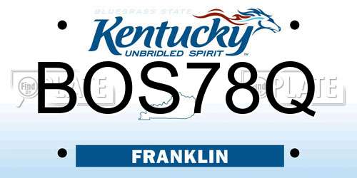 BOS78Q Kentucky License Plate