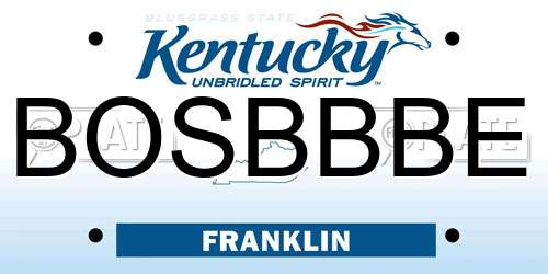 BOSBBBE Kentucky License Plate