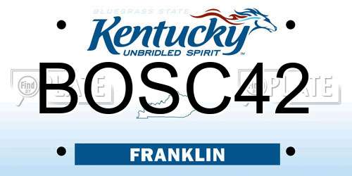 BOSC42 Kentucky License Plate