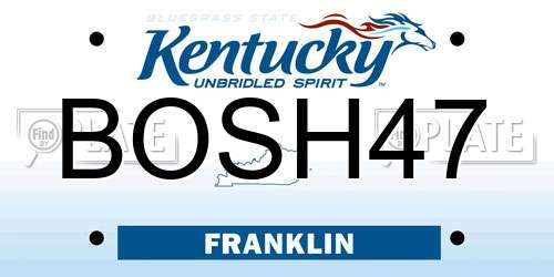 BOSH47 Kentucky License Plate