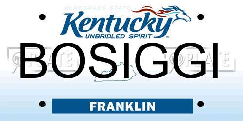 BOSIGGI Kentucky License Plate