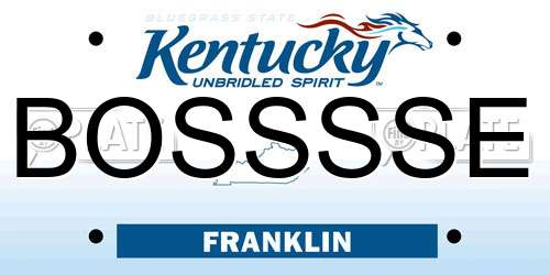 BOSSSSE Kentucky License Plate