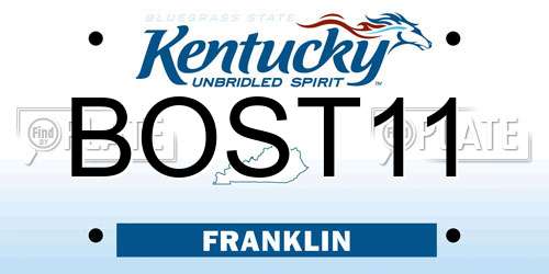 BOST11 Kentucky License Plate