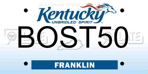 BOST50 Kentucky License Plate