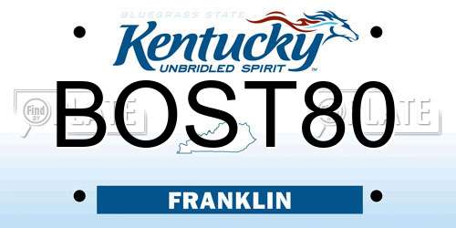 BOST80 Kentucky License Plate