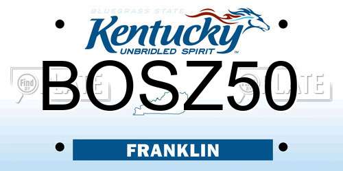 BOSZ50 Kentucky License Plate