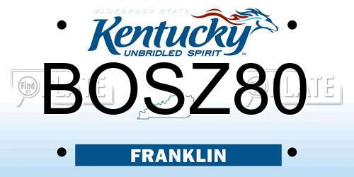 BOSZ80 Kentucky License Plate