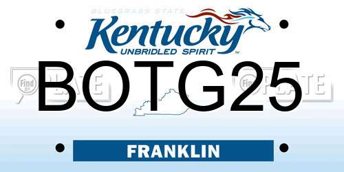 BOTG25 Kentucky License Plate