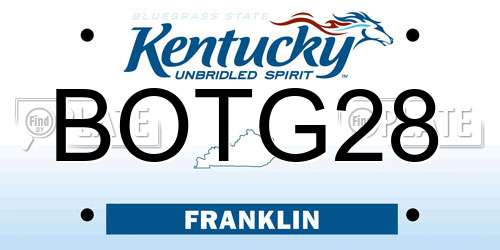 BOTG28 Kentucky License Plate