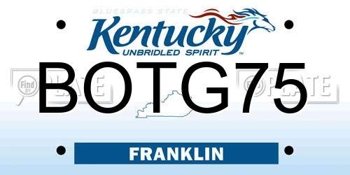 BOTG75 Kentucky License Plate