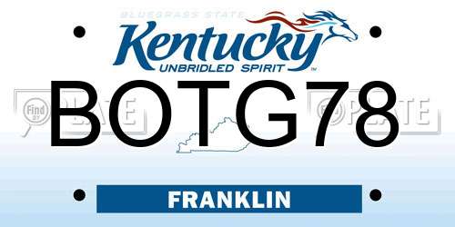 BOTG78 Kentucky License Plate